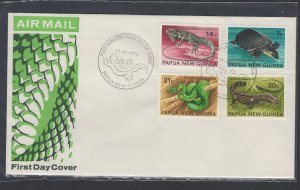 Papua New Guinea #344-47 (1972 Animals set) unaddressed cachet FDC