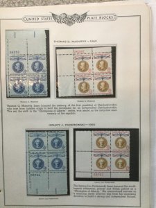 1. Minkus Album of U.S. Commemorative Mint,OG,NH/LH Plate Blocks... SCV $171.00