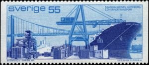 Sweden 1971 #761 MNH. Port, ship, bridge