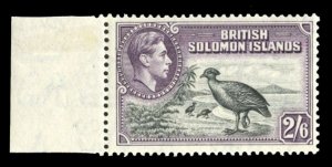 Solomon Islands #77 (SG 70) Cat£32, 1939-51 George VI 2sh6p, left margin sin...