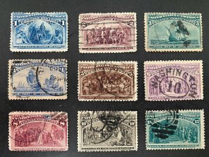 US Stamps - SC# 230 - 238 - Used - SCV = $145.00
