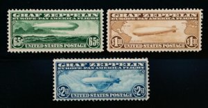 U.S. C13-C15 MINT LH F-VF+ ZEPPELIN SET