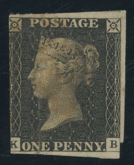 GB Penny Black used with certificate Great Britain, General Issue