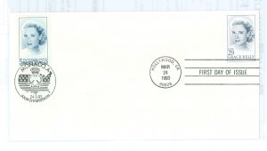 US 2749 1993 Grace Kelley joint issue with Monaco 1851 with dual cancels; U/A uncacheted FDC