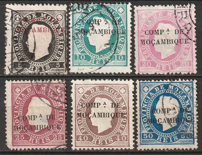 Mozambique Company 1892 Sc 1-6 partial set most used