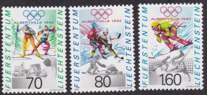 Liechtenstein # 973-975, Albertville Winter Olympics, NH, 1/2 Cat.