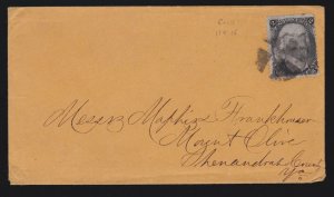 US 87 on Cover to Mount Olive, VA with Quartered Cork Cancel SCV $300