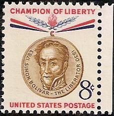 # 1111, \Simon Bolivar\. Used, 8 cent