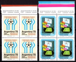 Argentina 1977 Sc#1147/1148 Football World Cup '78 Block of 4 MNH