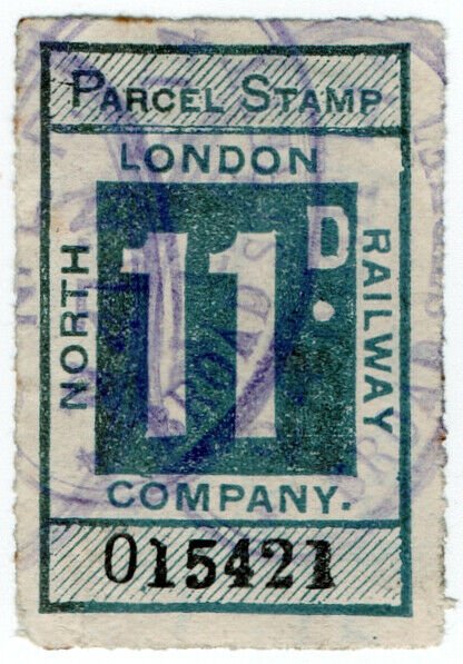 (I.B) North London Railway : Parcel Stamp 11d (Broad Street)