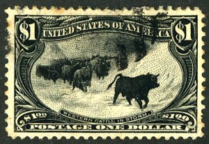 U.S. #292 USED PAPER ON BACK THIN 