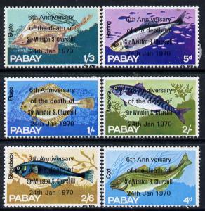 Pabay 1970 Fish perf set of 6 each opt'd in error '6th An...