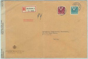 84193 - SWEDEN - Postal History -  REGISTERED COVER to ITALY 1940 - Post seals 