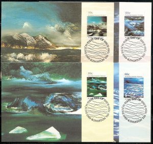 Australian Antarctic L77-80 1989 Paintings Maxi Card FDC set