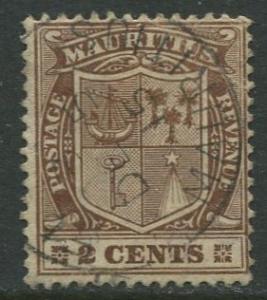 Mauritius - Scott 138 - Coat of Arms -1910 - Used - Single 2c Stamp