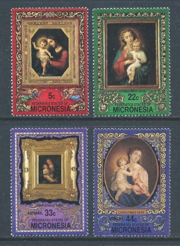 Micronesia #54-5,C26-7 NH Christmas 1986, Religious Paintings