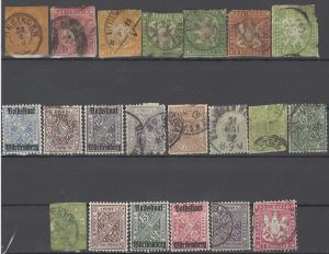 COLLECTION LOT OF # 1669 WURTTEMBERG 21 STAMPS 1857+ CLEARANCE