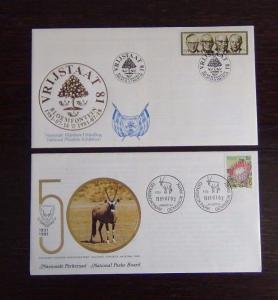 South Africa 1981 1982 FDC x 10 Fossils Navy Scouts Orchids Cancer Deaf TB etc  