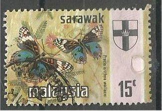 SARAWAK, 1971, used 15c, Butterflies. Scott 240