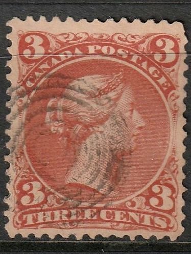 Canada Large Queen #25 Used, Clean Back VF  (1020)