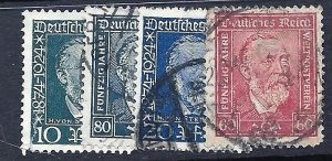 GERMANY 1924-28  Scott 340-43 Cmplt used scv $3.40 less 80%=$0.68