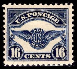 US Stamp #C5 16c Dark Blue Air Emblem MINT Hinged SCV $60