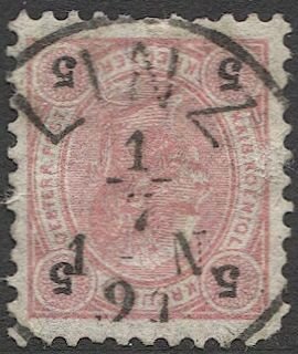 AUSTRIA 1890  Sc 54  5kr  Used VF LINZ postmark/CANCEL