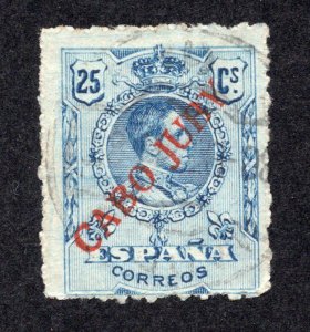 Cape Juby 1919 25c deep blue Overprint, Scott 13 used, value = $2.50