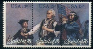 SCOTT  1629-31  SPIRIT OF 76  13¢  STRIP OF 3  MNH  SHERWOOD STAMP