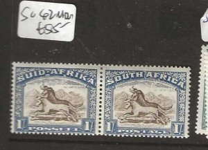 SOUTH AFRICA   SG62   1/-  ANTELOPE     PAIR      MOG     P0127H