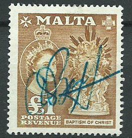 Malta SG 282  Pen Cancel spacefiller as such