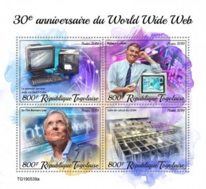 Togo - 2019 World Wide Web Anniversary - 4 Stamp Sheet - TG190539a