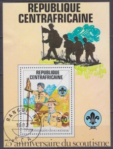 1982 Central African Republic 811/B163 used 75 years of Scouting