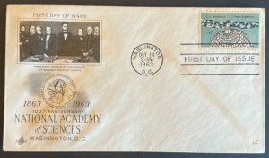 NATIONAL ACADEMY OF SCIENCES #1237 OCT 14 1963 WASHINGTON DC FDC BX6