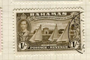 BAHAMAS; 1938 early GVI pictorial issue fine used 1s. value