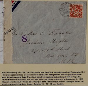 Suriname/USA censored cover 17.1.41