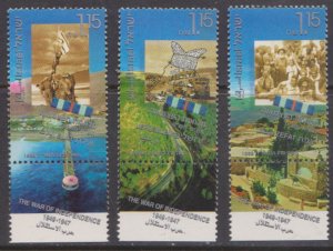 ISRAEL - 1998 50th ANNIVERSARY OF WAR OF INDEPENDENCE - 3V - MINT NH