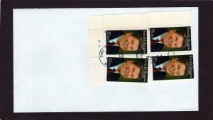 3897 Ronald Reagan, FDC PB/4 no cachet