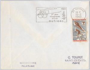 51149 -  OLYMPIC GAMES - FRANCE - POSTAL HISTORY: POSTMARK on COVER 1968 Skiing