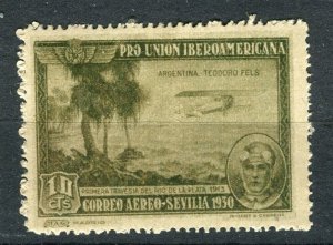 SPAIN; 1930 early Pan USA AIRMAIL issue fine Mint hinged 10c. value