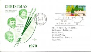 Canada 1970 FDC - Christmas, Green Cachet - Ottawa, Ont - Single - J3994