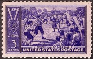 United States 855 - Mint-NH - 3c Sandlot Baseball Game (1939) (cv $1.75)