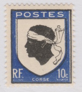 1946 FRANCE Arms of Corsica Moor's Head Bandana 10c MNH** Stamp X744-