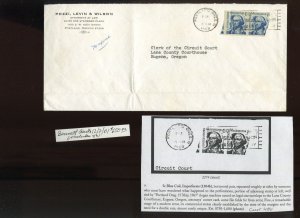 1304b Washington Imperf UNIQUE ERROR Coil Pare of 2 Stamps on 1967 Cover (926J)