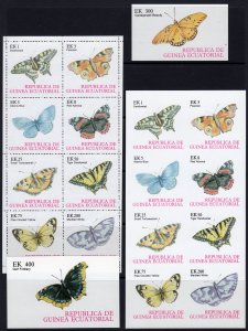 Equatorial Guinea 1977 Butterflies II  COMPLETE UNITED Perforated+Imperforated