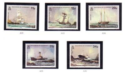 Alderney Sc 32-6 1987 Shipwrecks stamp set mint NH