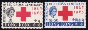 Hong Kong 1963 QEII Red Cross Issue Complete (2) VF+/NH/(**) Key to the Series