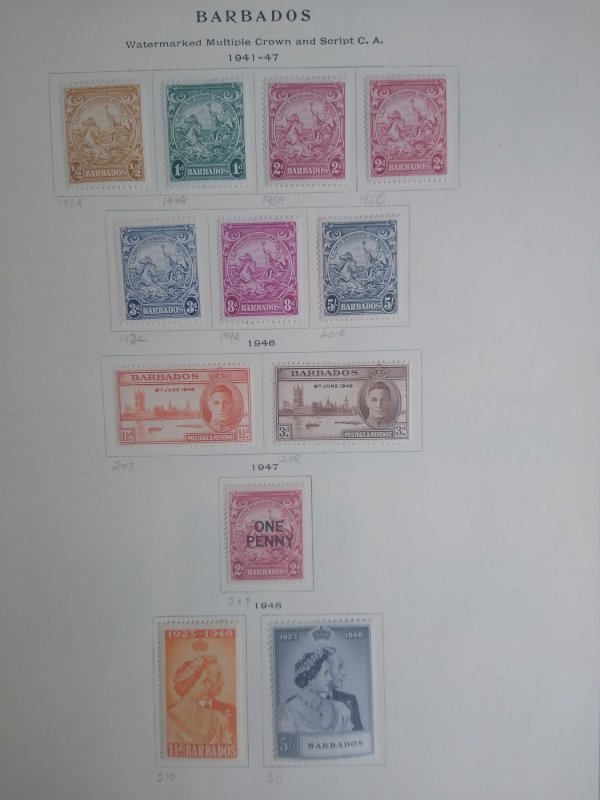 collection on pages Barbados to 1953 NY: CV $348