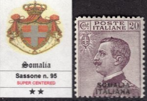 Italy Somalia - Sassone n. 95 MNH**  cv 215$  SUPER CENTERED