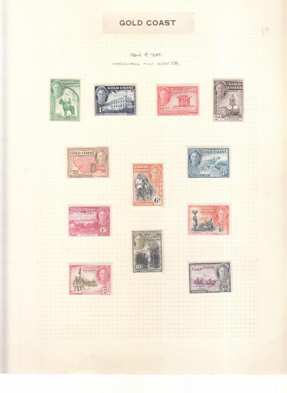 GOLD COAST 1948 SET VALUES TO 10/- MOUNTED MINT